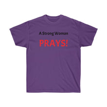 Load image into Gallery viewer, Strong woman Prays Unisex Ultra Cotton Tee
